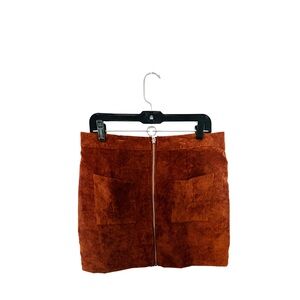 Rust Corduroy Mini Skirt